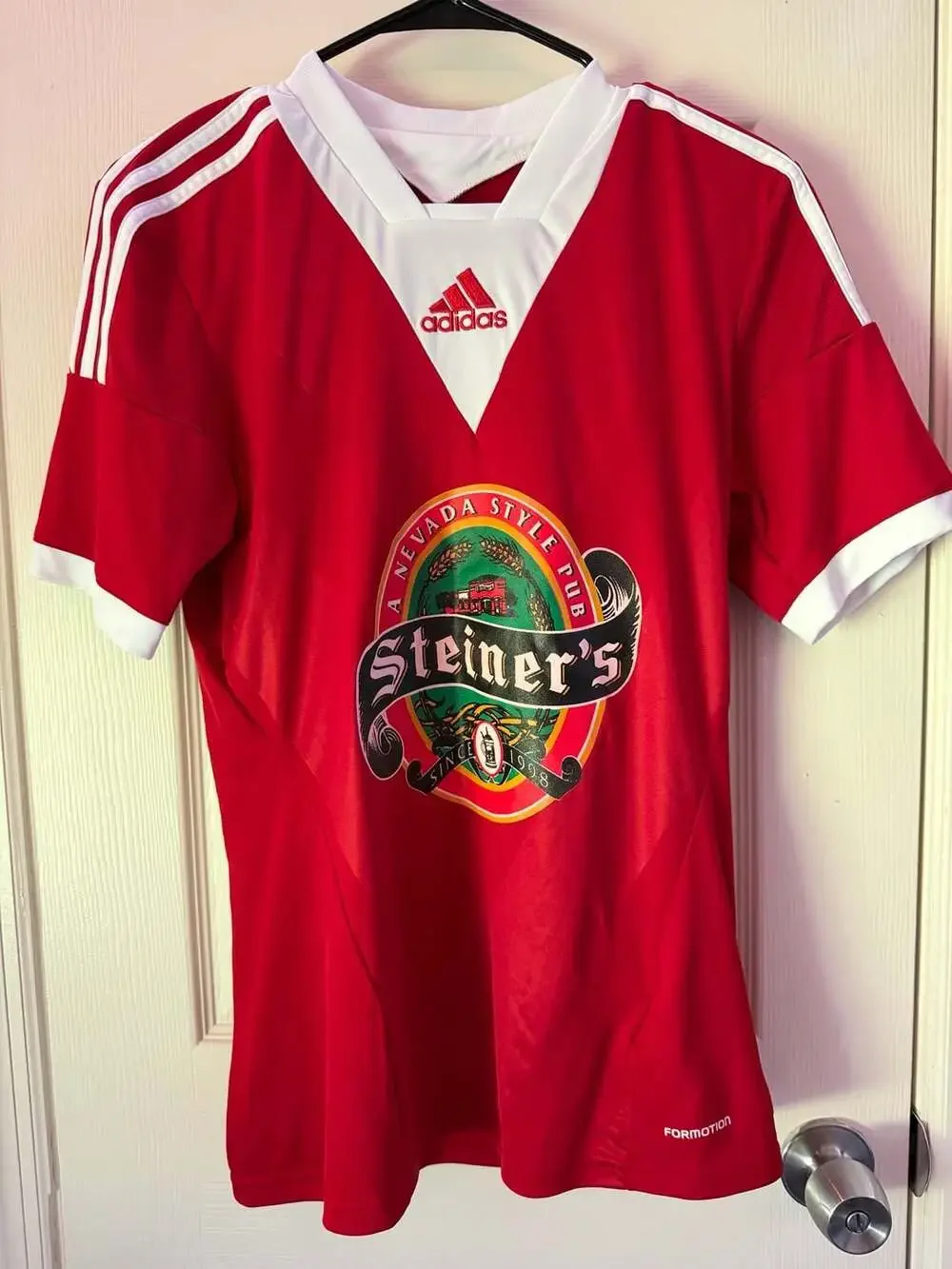 Adidas Steiner's A Nevada Style Pub Custom Red Soccer Jersey